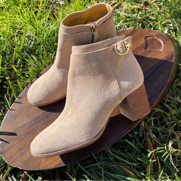 Tory Burch nude Suede Leather boots booties Size 8.5 - Picture 2 of 16